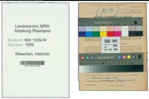 Entnazifizierung Heinrich Wieschen , geb. 17.11.1890 (Gastwirt)