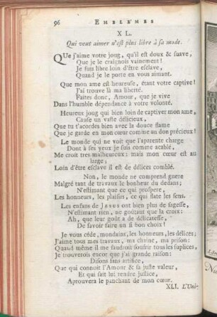 XL. Qui veut aimer n'est plus libre à sa mode.
