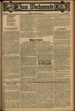Zweite Ausgabe vom Sonntag, den 22. Oktober 1933.