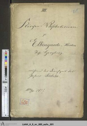 Elbingerode (Herzberg): Visitationsakten