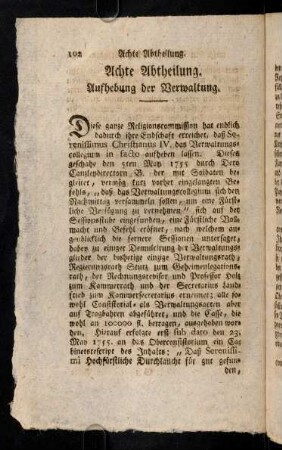 102-116, Achte Abtheilung.