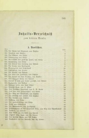 Inhalts-Verzeichniß zum dritten Bande
