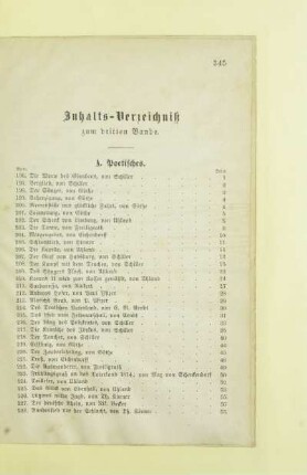 Inhalts-Verzeichniß zum dritten Bande