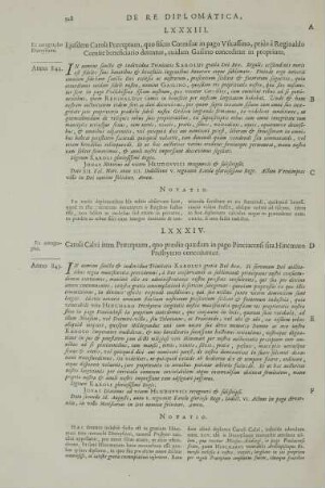 LXXXIV. Caroli Calvi item Praeceptum, quo praedia quaedam in pago Pinciacensi sita Hincmaro Presbytero conceduntur.