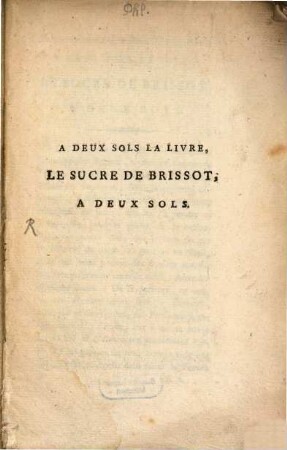 Á deux sols la livre