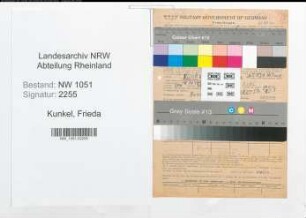 Entnazifizierung Frieda Kunkel , geb. 13.10.1875 ()