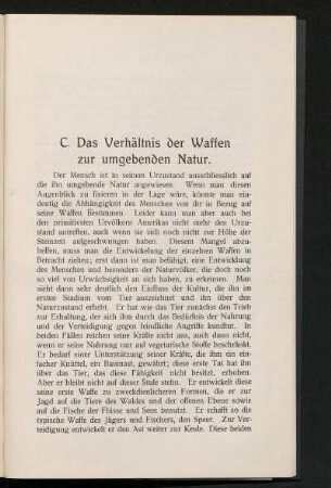 C. Das Verhältnis der Waffen zur umgebenden Natur.