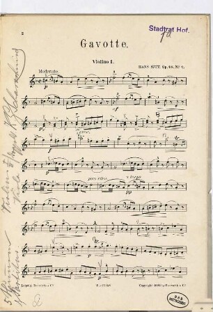 Wiegenlied und Gavotte : für Streichinstrumente (2 Violinen, Viola, Violoncello, Bass) : op. 48, No. 2. Gavotte