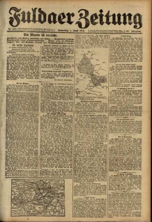 Erste Ausgabe vom Samstag, den 01. Juni 1918.