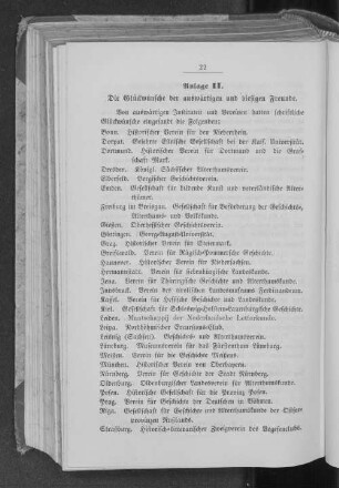 Anlage II. Die Glückwünsche der auswärtigen und hiesigen Freunde.