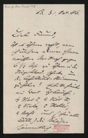 Brief an Philipp Spitta : 31.10.1886