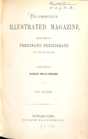 Hallberger's illustrated magazine. 1879,2