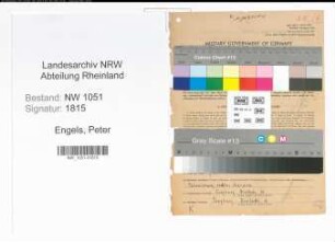 Entnazifizierung Peter Engels , geb. 28.08.1891 (Beamter)