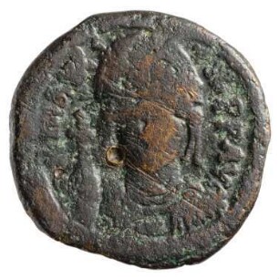 Münze, Halbfollis, 588 / 589