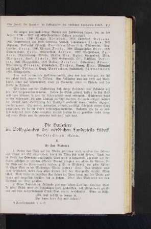 Die Haustiere im Volksglauben des nördlichen Landesteils Lübeck.