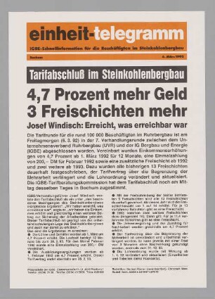 "4,7 Prozent mehr Geld // 3 Freischichten mehr"