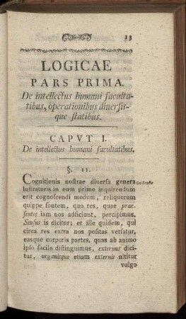 Logicae Pars Prima.