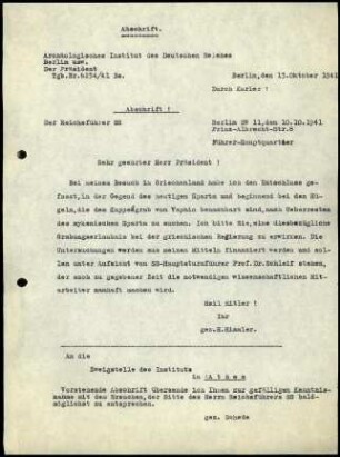 W. Wrede an G. Altenburg