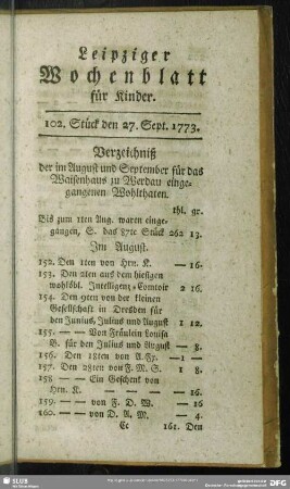 102. Stück den 27. Sept. 1773
