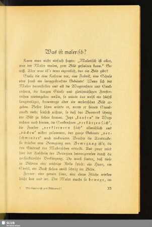 Was ist malerisch?
