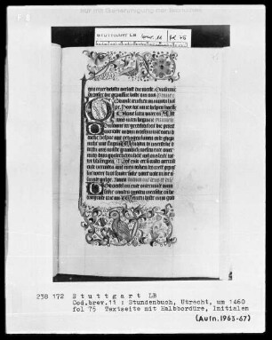 Niederländisches Stundenbuch (Handschrift der Brüder vom gemeinsamen Leben) — ---, Folio 75 rectoTextblatt