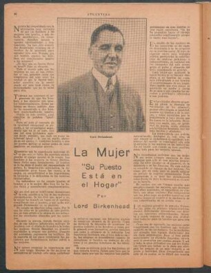La mujer. - "Su puesto está en el Hogar"