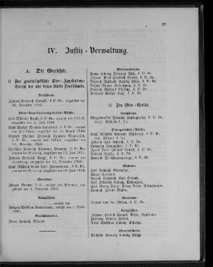 IV. Justiz-Verwaltung.