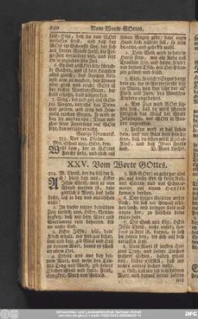 XXV. Vom Worte Gottes.