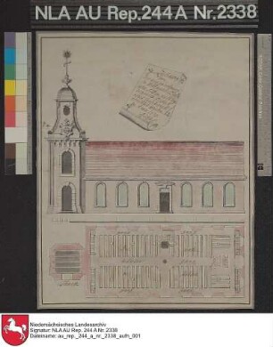 Bau einer Kirche in Wittmund: Ansicht, Grundriss