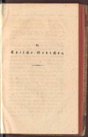 II. Epische Gedichte
