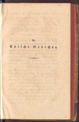 II. Epische Gedichte