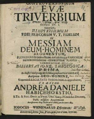 1: ... ad d. XXX. Iun. ... 1683. ... Jodocus Wenemarus Osterman/Westph.