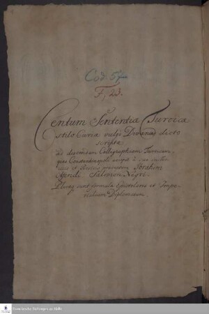 Centum Sententiae Turcicae