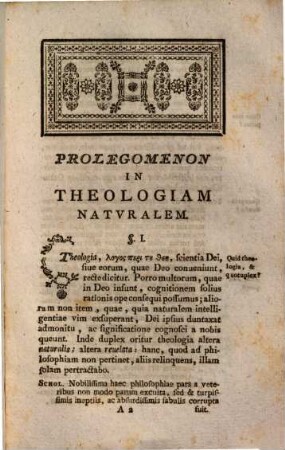Institutiones metaphysicae : Libri 4, 4. Theologia Naturalis