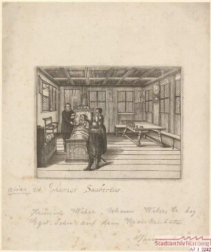 Heinrich Weber, Sohn des Johann Weber, Pfarrers bei St. Egidien, auf dem Krankenbett