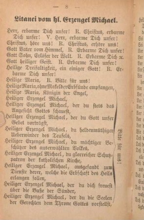 Litanei vom hl. Erzengel Michael.