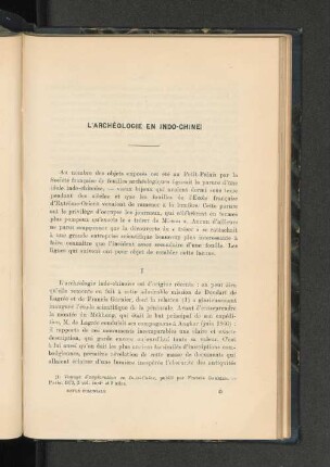 L'archeologie en Indo-Chine
