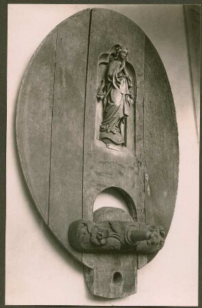 Faßboden mit Heiliger Maria