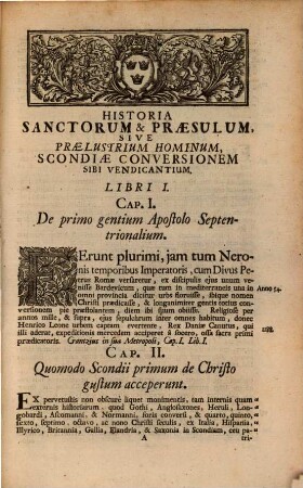 Scondia illustrata, 9. Historiam Sanctorum & Praesulum ... Complectens