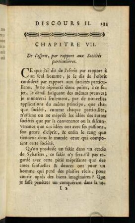 131-143, Chapitre VII. De l'esprit, par rapport aux Sociétés particulieres