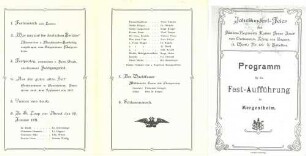 Festprogramm für die Festaufführung anlässlich der Jahrhundert-Feier des IR 122 in Bad Mergentheim