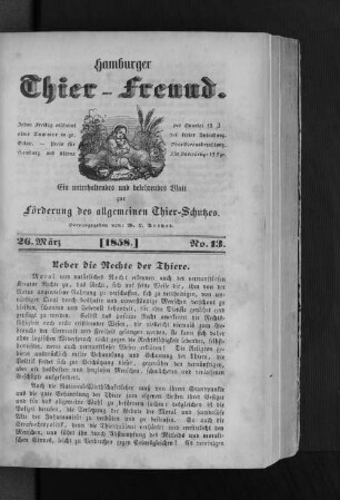 Hamburger Thier-Freund. 26. März. [1858.] No. 13.