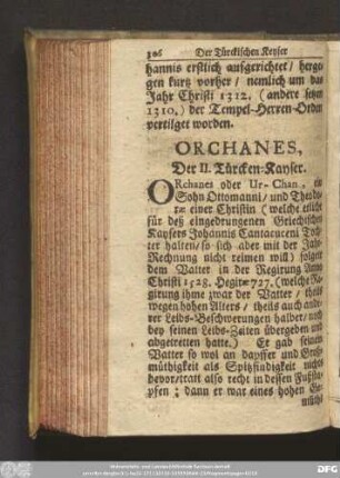 Orchanes, Der II. Türcken-Kayser.
