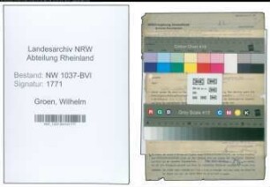 Entnazifizierung Wilhelm Groen , geb. 08.11.1898 (Betriebswart)