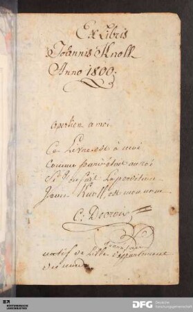 Ex Libris Johannis Knoll