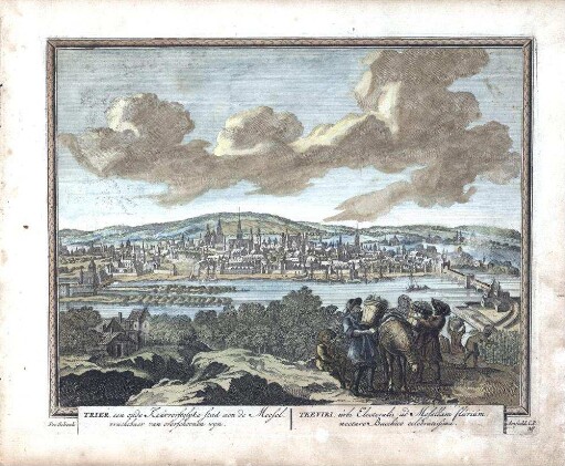 [Gesamtansicht der Stadt Trier von Westen]