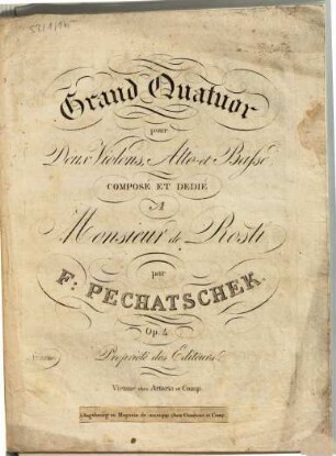 Grand quatuor pour deux violons, alto et basse, op. 4