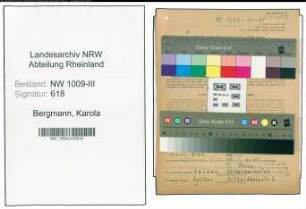 Entnazifizierung Karola Bergmann , geb. 02.07.1893 ()