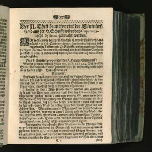 Der II. Theil beantwortet die Einwürffe/ so aus der H. Schrifft ...