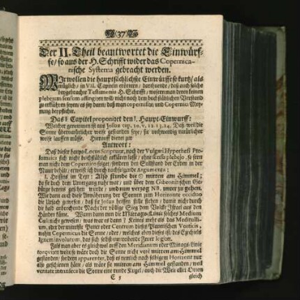 Der II. Theil beantwortet die Einwürffe/ so aus der H. Schrifft ...
